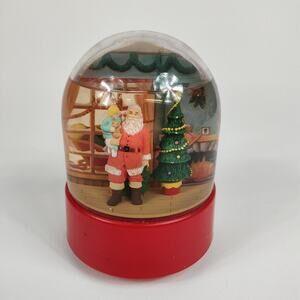 Enesco Double Sided Musical Christmas Snow Globe 1989 Santas Visit